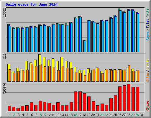 Daily usage for June 2024