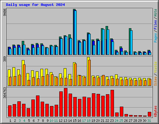 Daily usage for August 2024